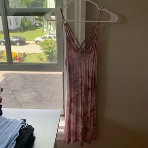 Flowy Marble Pattern Pink Dress
